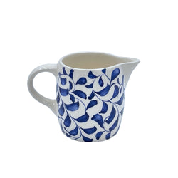 Milk Jug in Navy Blue, Scroll