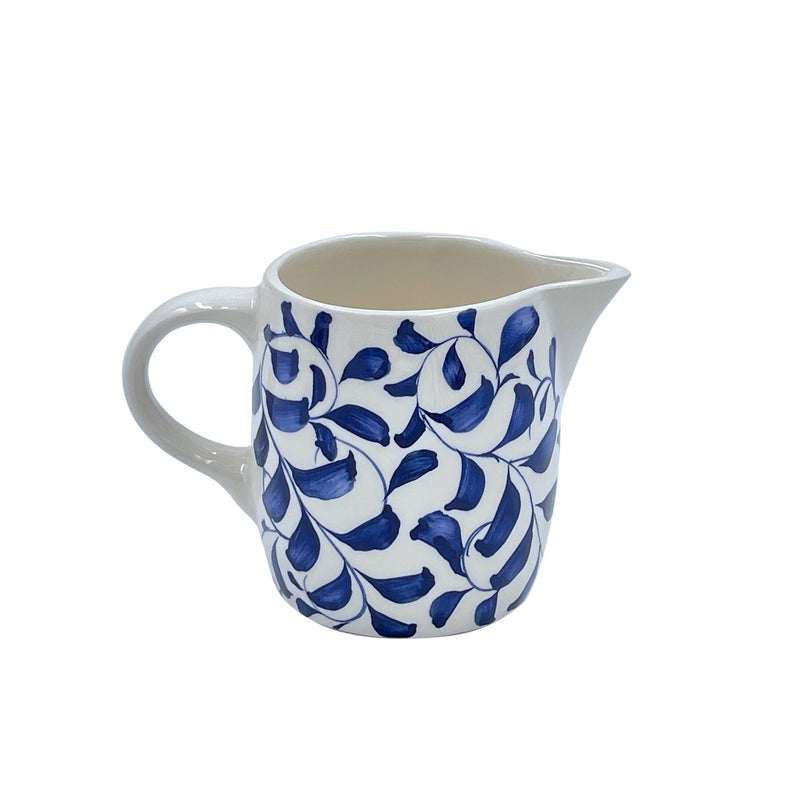 Milk Jug in Navy Blue, Scroll