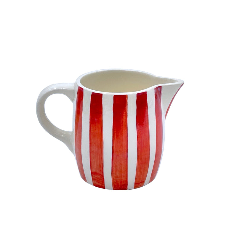 Milk Jug in Red, Stripes