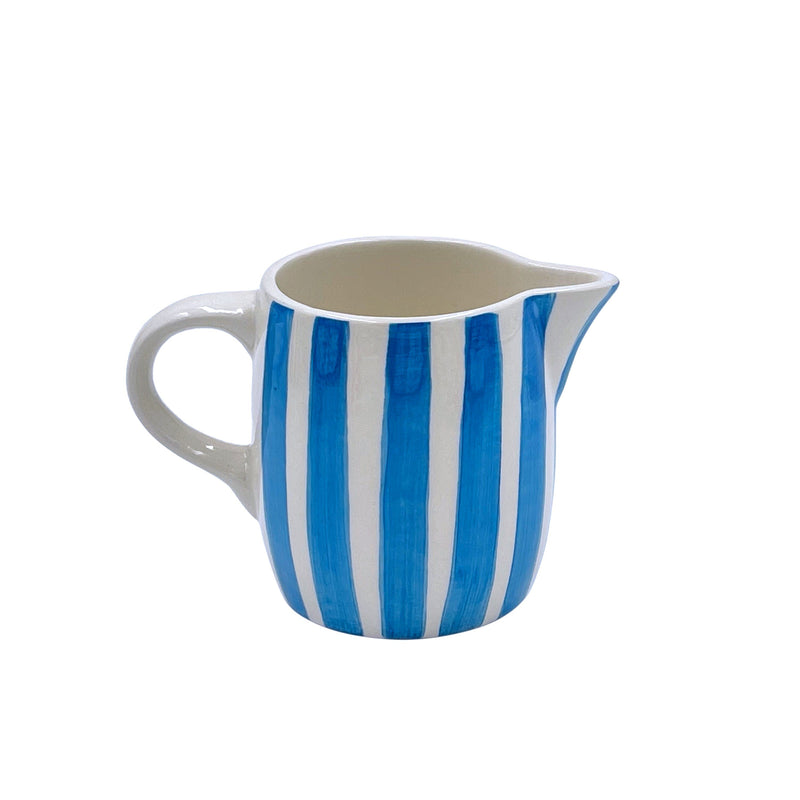 Milk Jug in Light Blue, Stripes