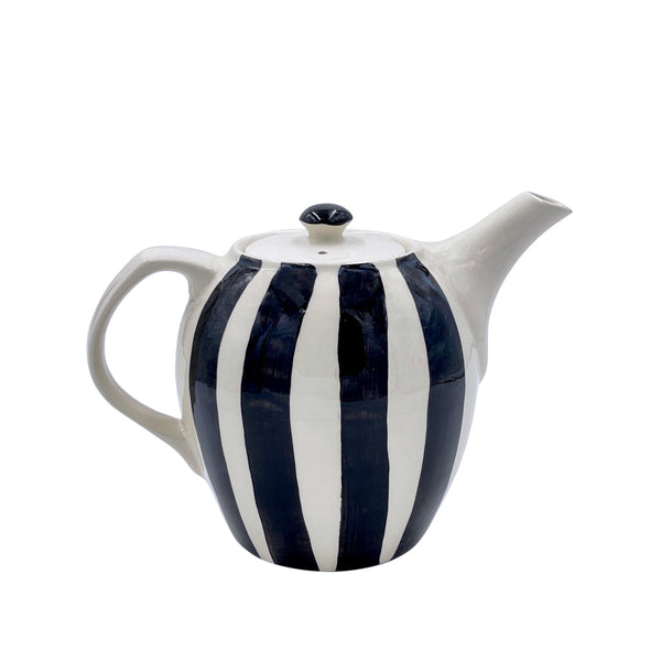 Teapot in Black, Stripes