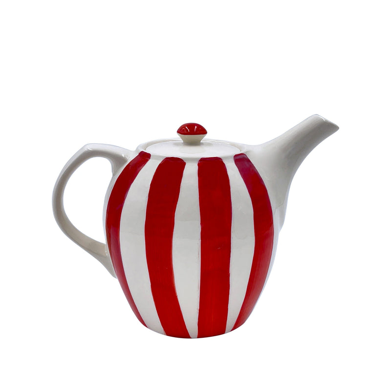 Teapot in Red, Stripes