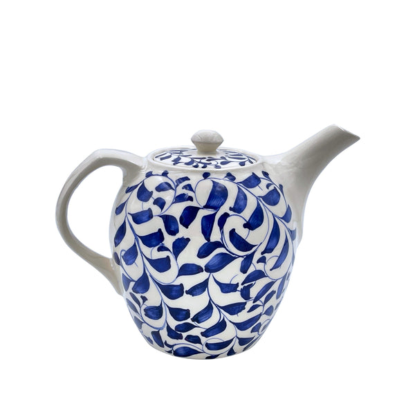 Teapot in Navy Blue, Scroll