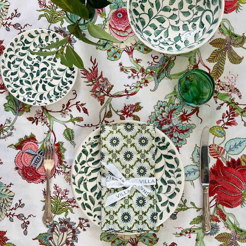 Dinner Plate in Green, Scroll