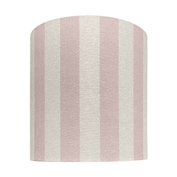 Large Drum Linen Lampshade 36cm in Pink & Cream Stripes
