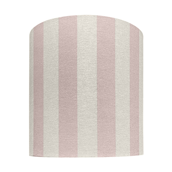 Large Drum Linen Lampshade 36cm in Pink & Cream Stripes