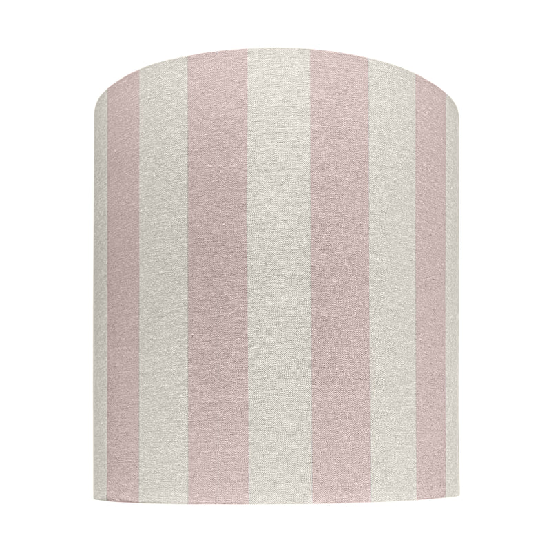 Large Drum Linen Lampshade 36cm in Pink & Cream Stripes