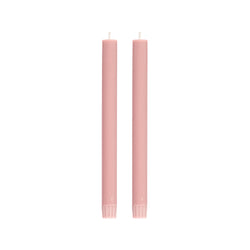 Pair of Dinner Candles 25cm in Old Rose