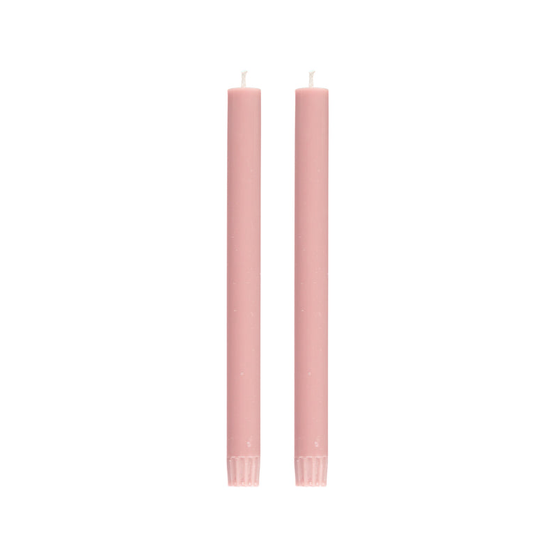 Pair of Dinner Candles 25cm in Old Rose