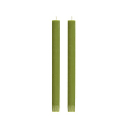 Pair of Dinner Candles 25cm in Olive Green