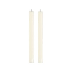 Pair of Dinner Candles 25cm in Pearl White
