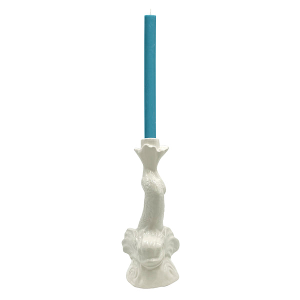 Pair of Dinner Candles 25cm in Petrol Blue