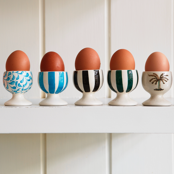 Egg Cup in Green, Stripes