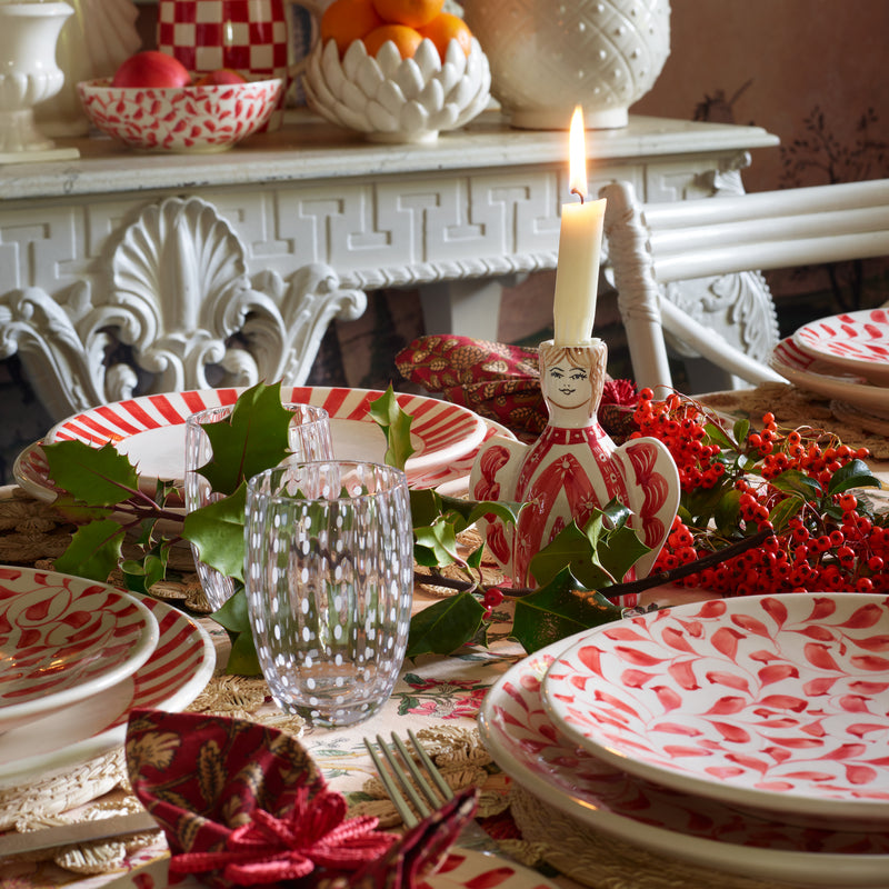 Charger Plate in Red, Stripes