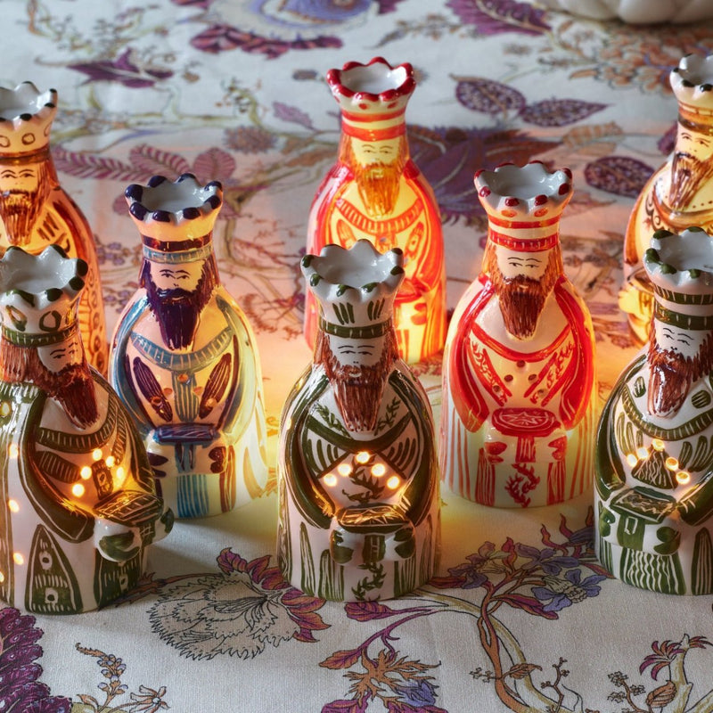 King Tea Lights in Brown, Set of Three