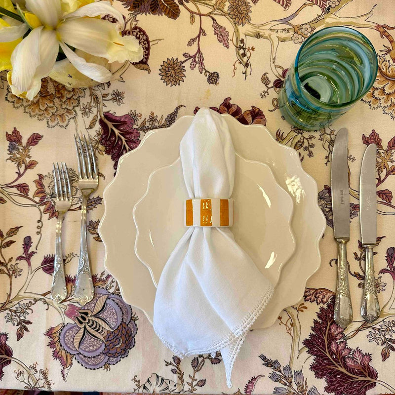 Napkin Ring in Yellow, Stripes